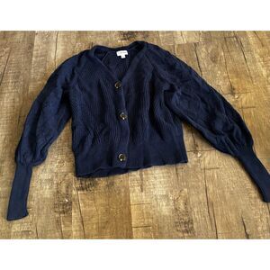 Women’s The Drop XS Navy Blue Button Front Knit Cardigan Sweater